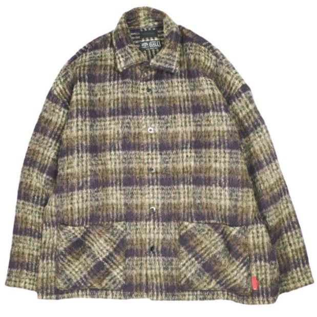 FR(13)NDS フレンズ 日本製 IOLANDA SHAGGY SHIRTS シャギーチェックシャツジャケット EPWH92 パープル ROYAL FLASH 長袖 定価33,000円 | 