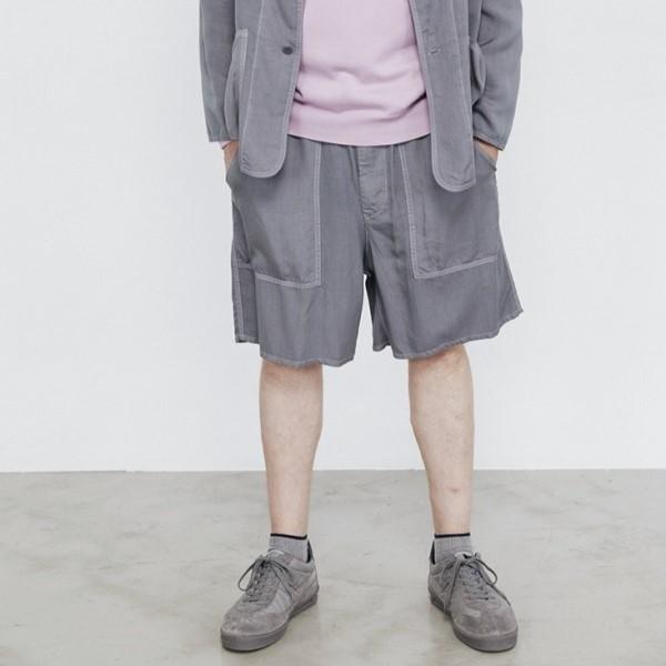 新品 Graphpaper グラフペーパー 日本製 Soft Cupro Baker Shorts 製品染め ソフトキュプラベイカーショーツ GM191-40010 2 GRAY パンツ |  | 02