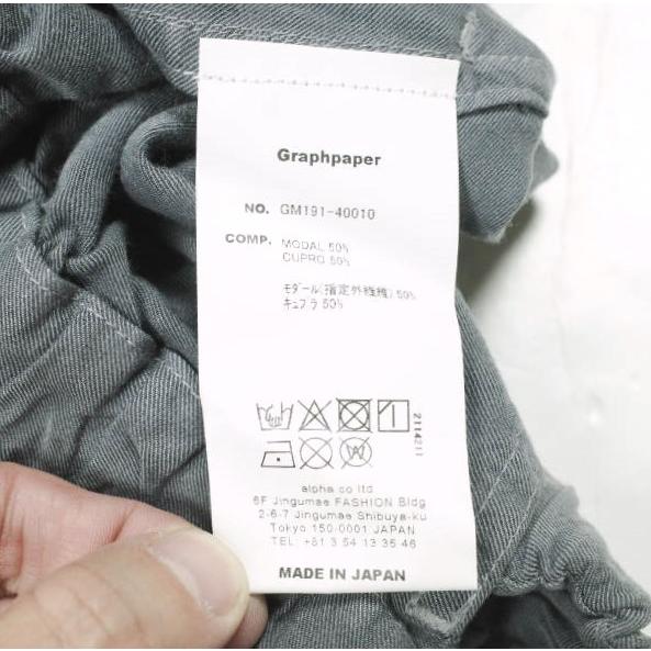 新品 Graphpaper グラフペーパー 日本製 Soft Cupro Baker Shorts 製品染め ソフトキュプラベイカーショーツ GM191-40010 2 GRAY パンツ |  | 08