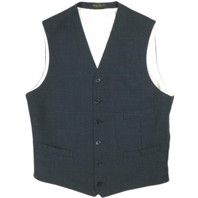 RRL ダブルアールエル イタリア製 WINDOWPANE 3PIECE SUITS ウィンドウペン 3ピーススーツ 36R/38S/28 ネイビー セットアップ Double RL |  | 03