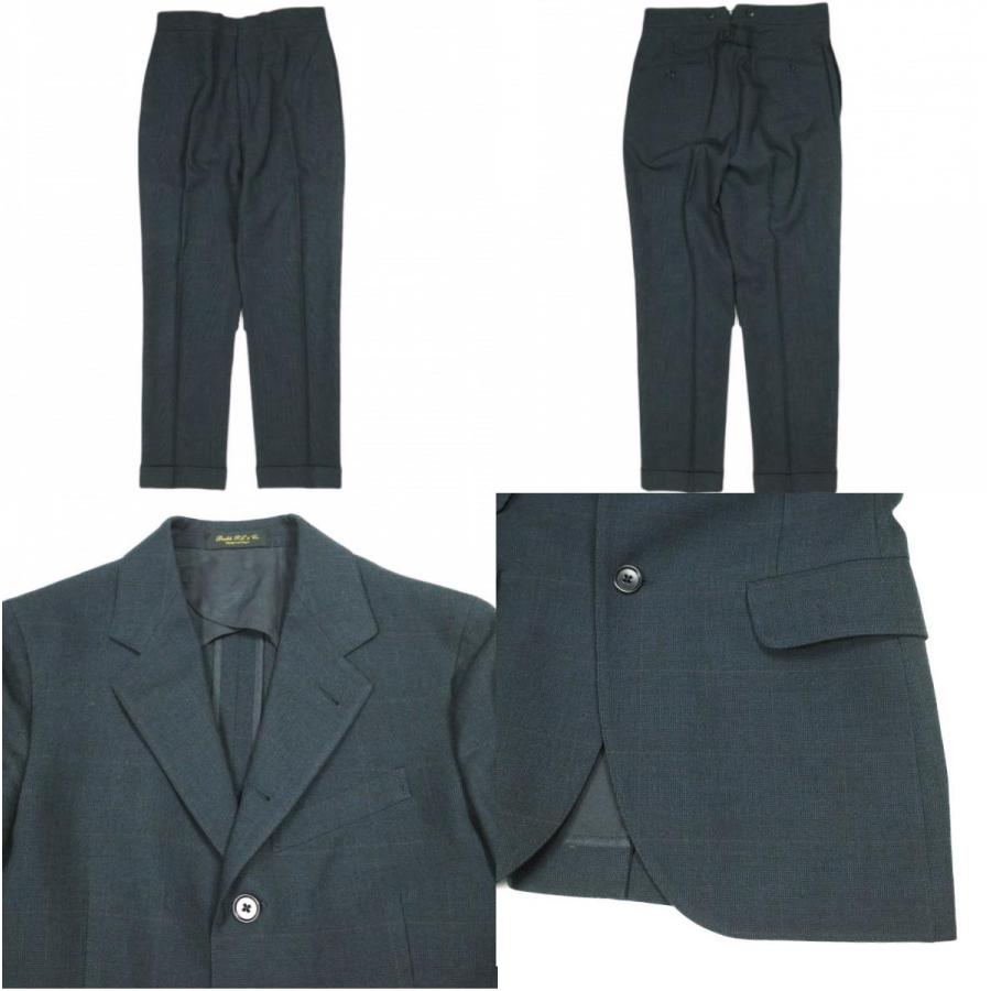 RRL ダブルアールエル イタリア製 WINDOWPANE 3PIECE SUITS ウィンドウペン 3ピーススーツ 36R/38S/28 ネイビー セットアップ Double RL |  | 05
