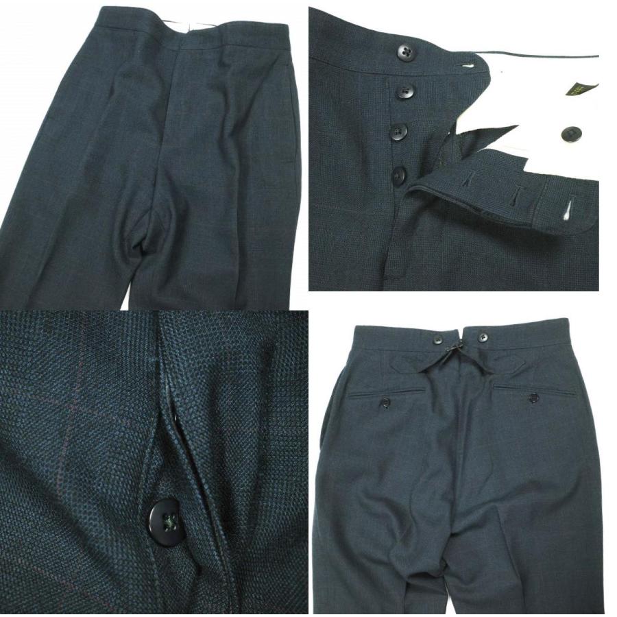 RRL ダブルアールエル イタリア製 WINDOWPANE 3PIECE SUITS ウィンドウペン 3ピーススーツ 36R/38S/28 ネイビー セットアップ Double RL |  | 08