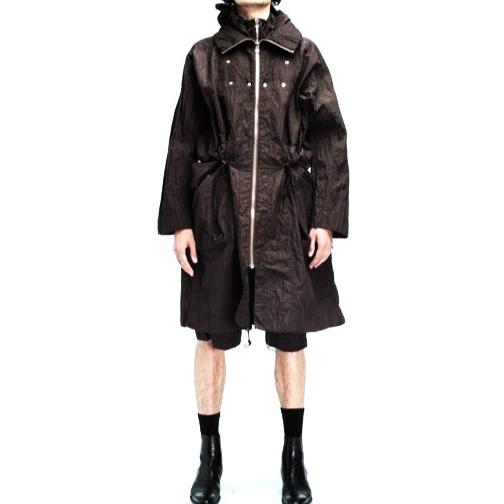 新品 Omar Afridi オマールアフリディ 23SS DET HOOD WIND PARKA ガーメントダイ リップストップナイロンフーデッドコート 44 BROWN |  | 02