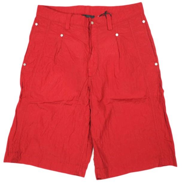 新品 Omar Afridi オマールアフリディ 23SS PANELLED WIDE SHORTS リップストップナイロン ワイドショーツ OA-SS23-TRS-111-03 46 RED | 