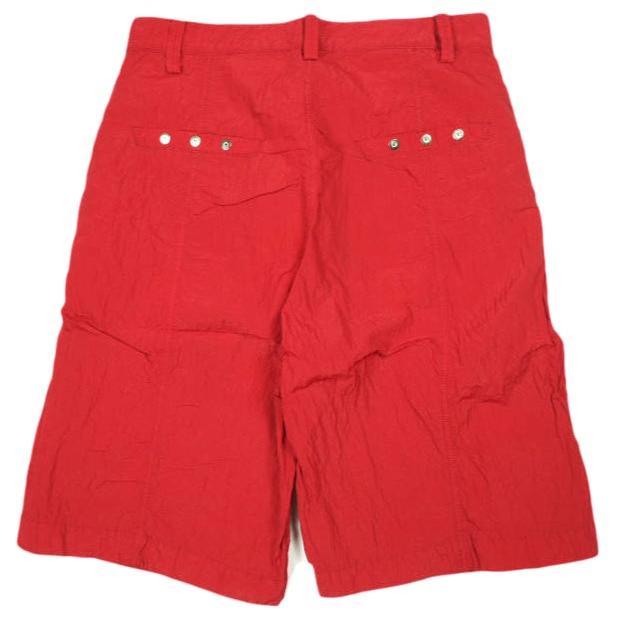 新品 Omar Afridi オマールアフリディ 23SS PANELLED WIDE SHORTS リップストップナイロン ワイドショーツ OA-SS23-TRS-111-03 46 RED |  | 01
