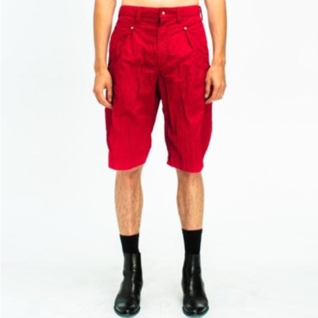 新品 Omar Afridi オマールアフリディ 23SS PANELLED WIDE SHORTS リップストップナイロン ワイドショーツ OA-SS23-TRS-111-03 46 RED |  | 02