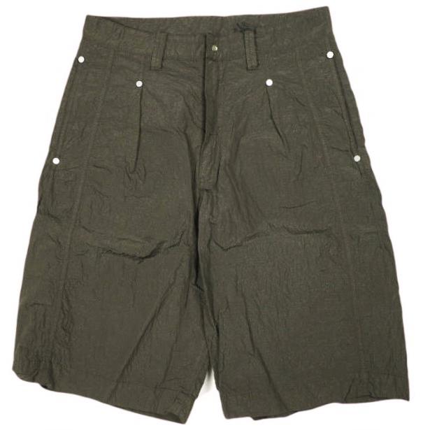 新品 Omar Afridi オマールアフリディ 23SS PANELLED WIDE SHORTS リップストップナイロン ワイドショーツ OA-SS23-TRS-111-02 44 BROWN | 