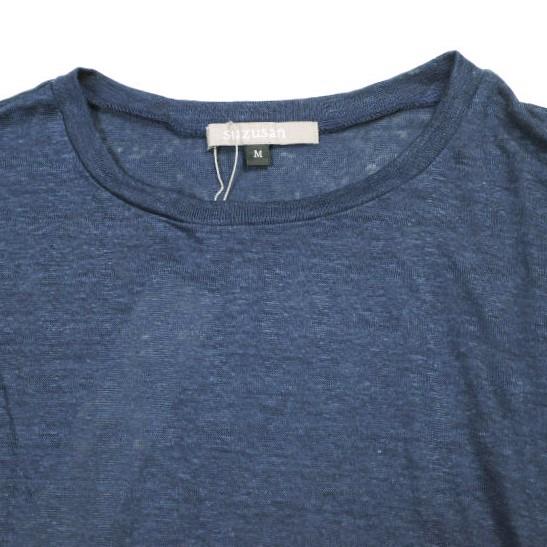 新品 suzuzan スズサン 22SS LINEN JERSEY SUMMER PULLOVER 帽子絞り リネンジャージークルーネックニット 2047L-309 M BLACK/NAVY BLUE |  | 04