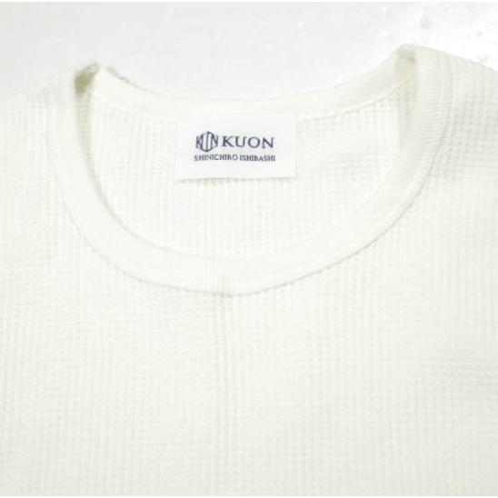 新品 KUON クオン 日本製 リブ裂き織りワッフルサーマルカットソー 2001-CS05 M WHITE 久遠 長袖 Tシャツ トップス g24768 |  | 03