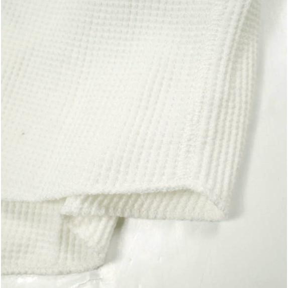 新品 KUON クオン 日本製 リブ裂き織りワッフルサーマルカットソー 2001-CS05 M WHITE 久遠 長袖 Tシャツ トップス g24768 |  | 05