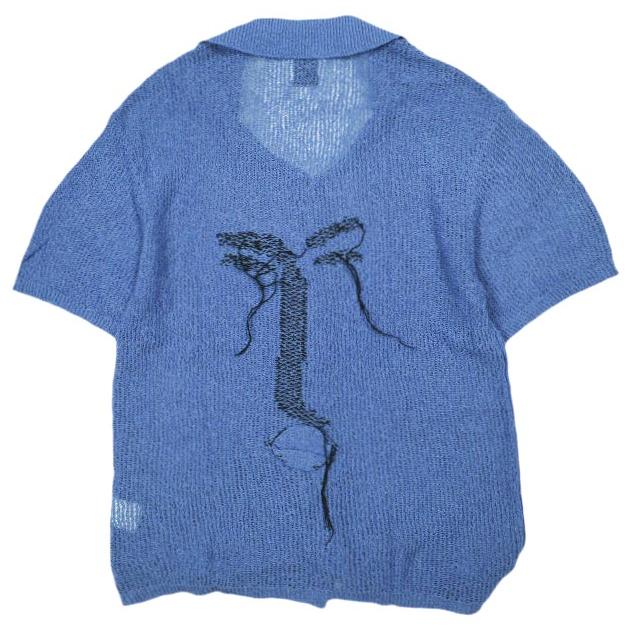 新品 Kota Gushiken コウタグシケン 22SS 日本製 Tarotisse Face Shirt タロティスフェイスシャツ KGSS22-K02 2 Blue 半袖 ニット 開襟 | 