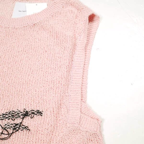 新品 Kota Gushiken コウタグシケン 22SS Tarotisse Face Waistcoat タロティスフェイスウェストコート KGSS22-K01 2 Pink ニットベスト |  | 05