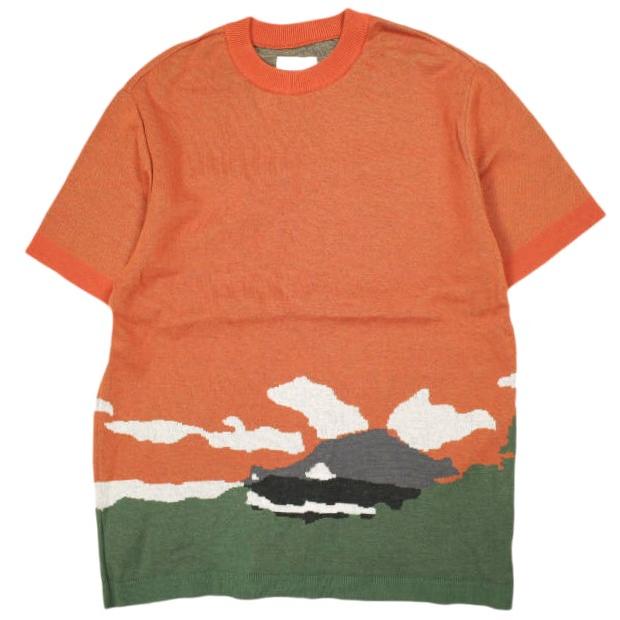 新品 Kota Gushiken コウタグシケン 23SS 日本製 Kiyomizu Dera Tee 京都 清水寺 ニットTシャツ KGSS23-K01 2 ORANGE 半袖 トップス g24774 | 