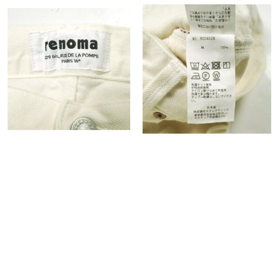 renoma レノマ 22AW 日本製 Les Halles (yellow finish selvedge denim) ホワイト5ポケットセルビッチデニムパンツ RCCA02UNI B 2 WHITE ジップフライ ジーンズ ボトムス【新古品】【中古】【renoma】 新品 renoma レノマ 22AW Les Halles (yellow finish selvedge denim