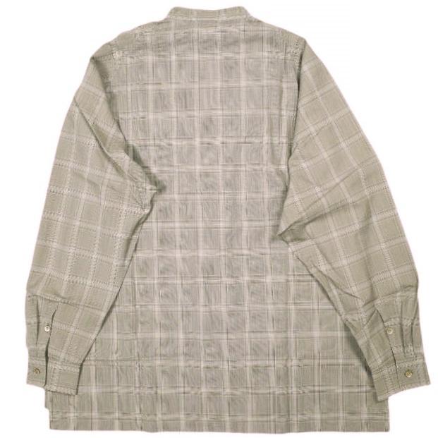 新品 un/unbient アン 25SS 日本製 Stand Collar Shirt ウールトロピカル スタンドカラーシャツ UNSH41 2 Pale Brown Check アンビエント |  | 01