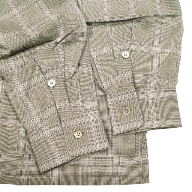 新品 un/unbient アン 25SS 日本製 Stand Collar Shirt ウールトロピカル スタンドカラーシャツ UNSH41 2 Pale Brown Check アンビエント |  | 05