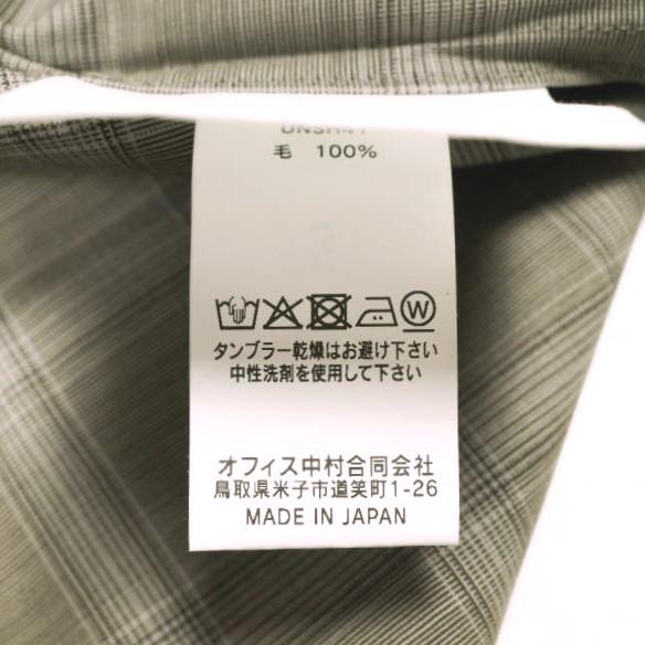 新品 un/unbient アン 25SS 日本製 Stand Collar Shirt ウールトロピカル スタンドカラーシャツ UNSH41 2 Pale Brown Check アンビエント |  | 08