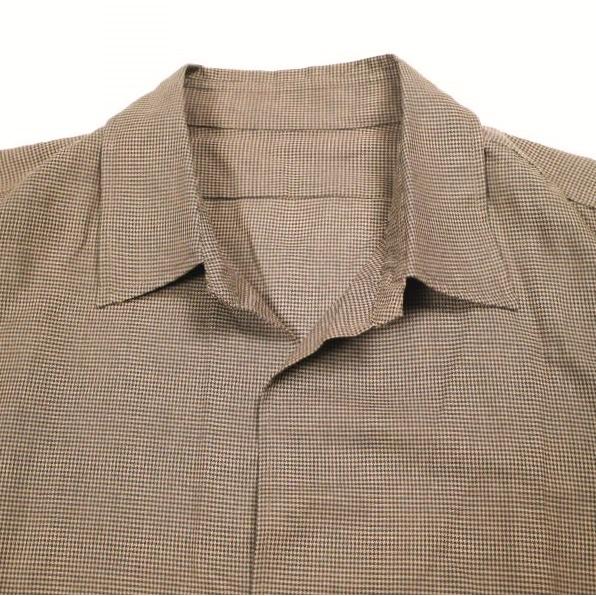 un/unbient アン 25SS 日本製 Stand Collar Shirt ウールトロピカル スタンドカラーシャツ UNSH41 2 Pale Brown Check アンビエント 長袖 チェック トップス【新古品】【中古】【un/unbient】 un/unbient アン 25SS 日本製 Stand Collar Shirt ウールトロピカル