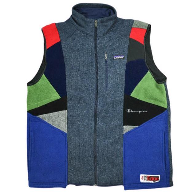 CHANGES チェンジーズ 日本製 REMAKE SWITCHING FLEECE VEST リメイクスイッチングフリースベスト Free PATAGONIA CHAMPION トップス | 