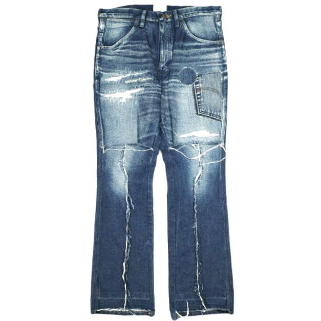 CHANGES チェンジーズ 日本製 REMAKE PATCHWORK DENIM PANTS リメイクパッチワークデニムパンツ Free Indigo Wrangler フレア ジーンズ | 