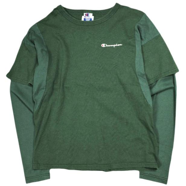CHANGES チェンジーズ REMAKE LAYERED L/S TEE リメイクレイヤードロングスリーブTシャツ Free Green 長袖 CHAMPION トップス g24834 | 