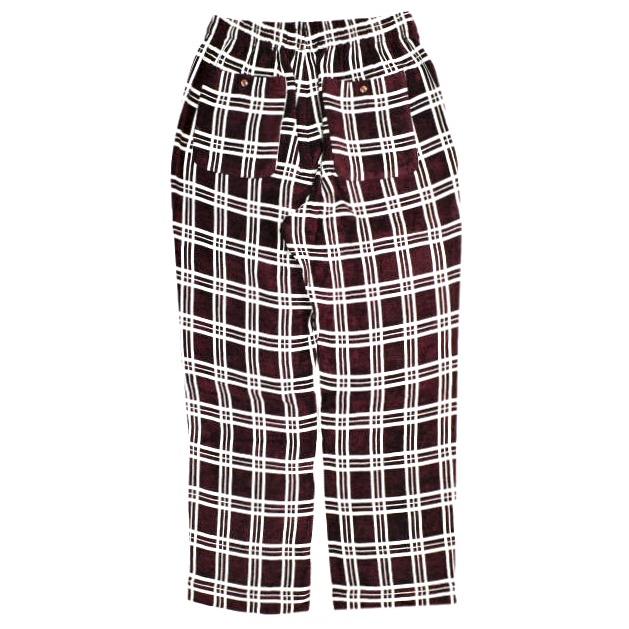 Needles ニードルス 23AW 日本製 String Cowboy Pant - R/Ac Mall Plaid ストリングカウボーイパンツ NS198 S Bordeaux チェック ボトムス |  | 01