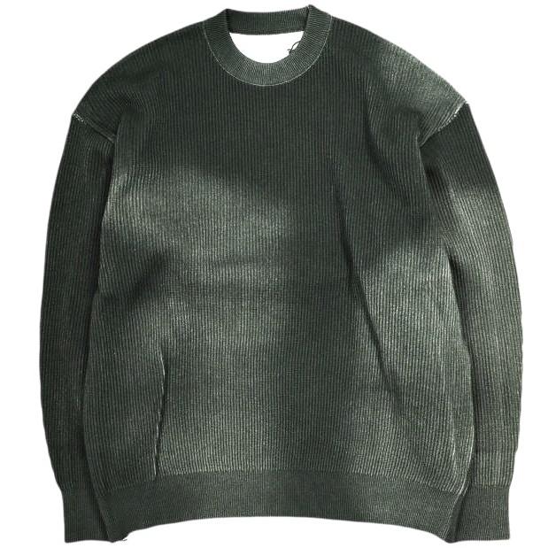 新品 ssstein シュタイン 25SS 日本製 DISCOLORATION RIB KNIT LS フェード加工 クルーネックニット ST.1133 S GREY セーター トップス | 