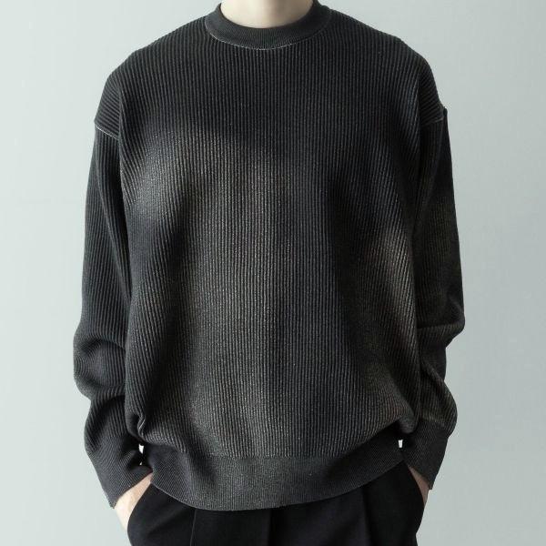 新品 ssstein シュタイン 25SS 日本製 DISCOLORATION RIB KNIT LS フェード加工 クルーネックニット ST.1133 S GREY セーター トップス |  | 02