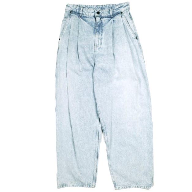 新品 HED MAYNER ヘドメイナー 25SS PLEATED DENIM PANTS 2プリーツデニムパンツ HMMA67021A HA190 XS LIGHT/PASTEL BLUE 定価101,200円 | 
