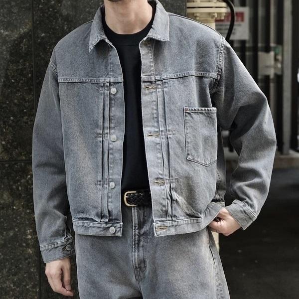 新品 A.PRESSE アプレッセ 25AW 日本製 Vintage Gray Denim Jacket 1st
