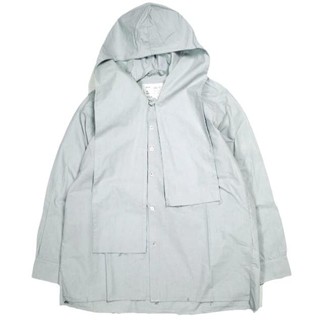 新品 CAMIEL FORTGENS カミエル フォートヘンス 24AW HOODED SCARF SHIRT フーデッドスカーフシャツ CF.18.04.03.01 S GREY 定価74,800円 | 
