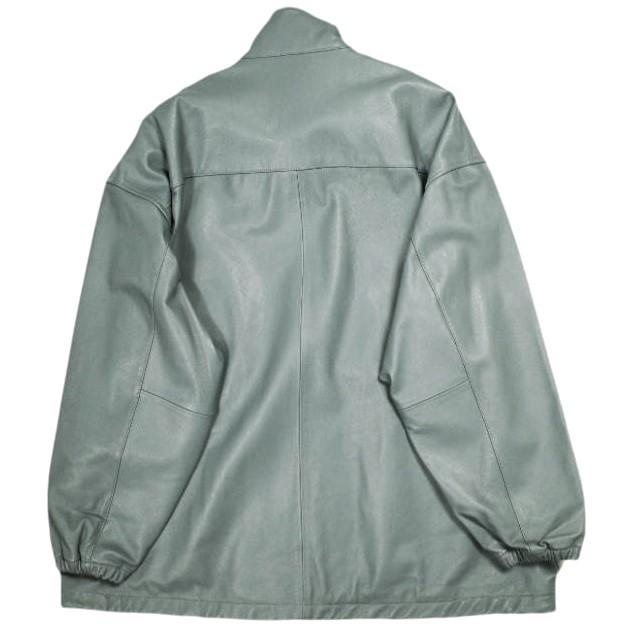 新品 Graphpaper グラフペーパー 24AW Sheep Leather Track Blouson シープレザートラックブルゾン GM243-30097 2 GRAY レザージャケット |  | 01