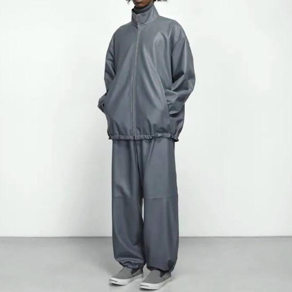新品 Graphpaper グラフペーパー 24AW Sheep Leather Track Blouson シープレザートラックブルゾン GM243-30097 2 GRAY レザージャケット |  | 02