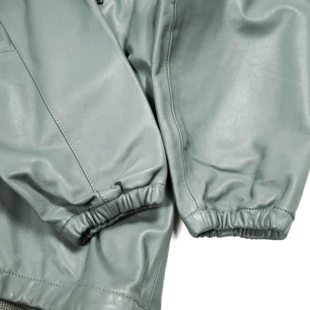 新品 Graphpaper グラフペーパー 24AW Sheep Leather Track Blouson シープレザートラックブルゾン GM243-30097 2 GRAY レザージャケット |  | 06