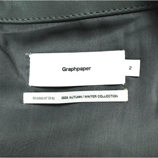 新品 Graphpaper グラフペーパー 24AW Sheep Leather Track Blouson シープレザートラックブルゾン GM243-30097 2 GRAY レザージャケット |  | 08
