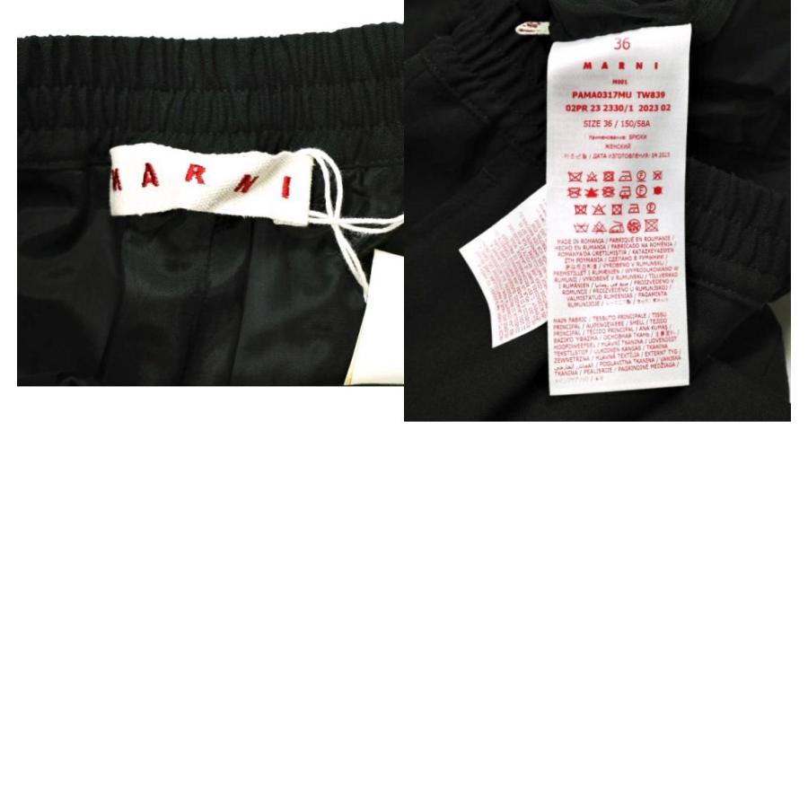 新品 MARNI マルニ 23AW Wool Tropical 1-Pleat Trousers ウールトロピカル1プリーツテーパードパンツ PAMA0317MU 36 BLACK 定価97,900円 |  | 09