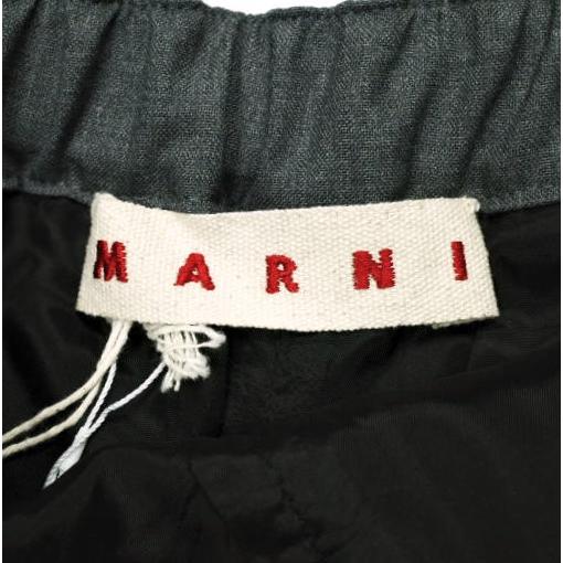 新品 MARNI マルニ 25SS グレー ウール製ストレートパンツ マルニシンボル入り PAMA0482U0 TW839 36 GRAPHITE 定価146,300円 トロピカル |  | 08