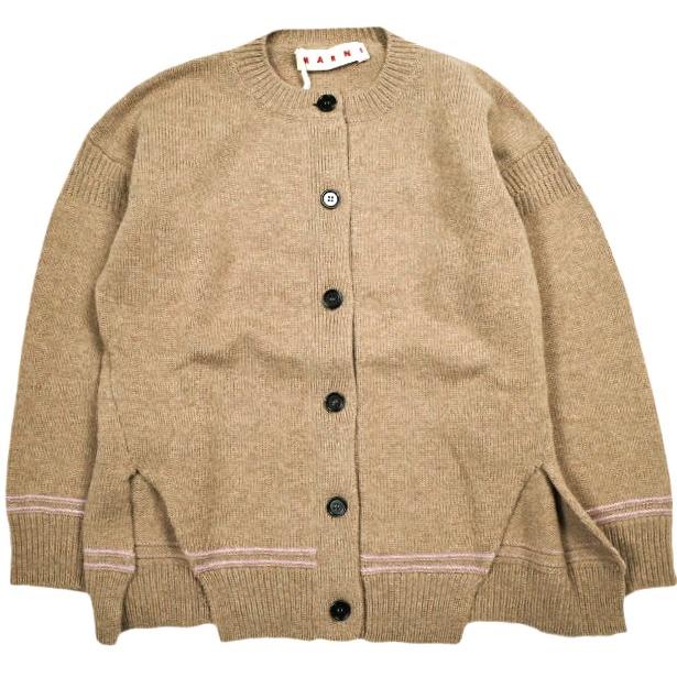 新品 MARNI マルニ 24AW VIRGIN WOOL LOGO CARDIGAN ヴァージンウールロゴカーディガン CDMD0309Q1 UFW608 36 BEIGE 定価174,900円 ニット |  | 01