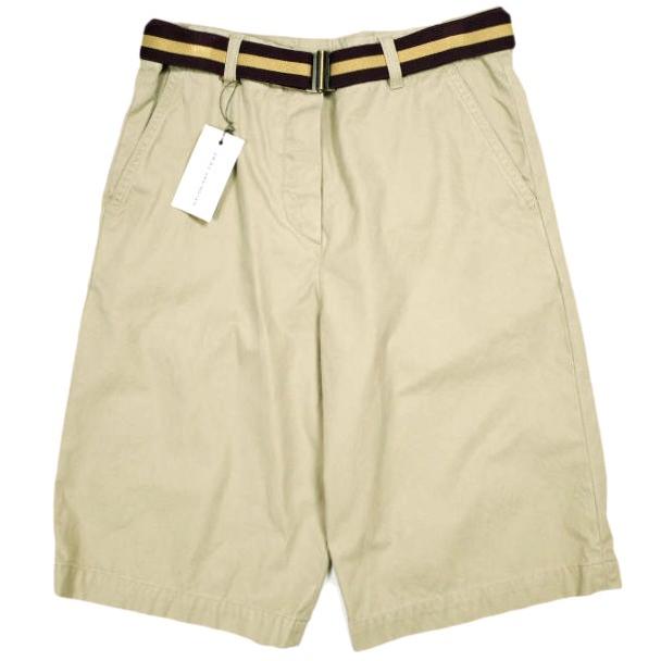 新品 DRIES VAN NOTEN ドリスヴァンノッテン 24SS PULIAN SH BIS 8131 W.W.PANTS ベルテッドツイルショーツ 34 BEIGE 定価112,200円 g25003 | 