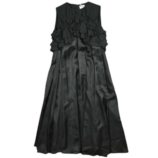 新品 noir kei ninomiya コムデギャルソン 25SS ウール×キュプラツイルワンピース 3O-O010 S 定価105,600円 ノースリーブ フリル ドレス | 