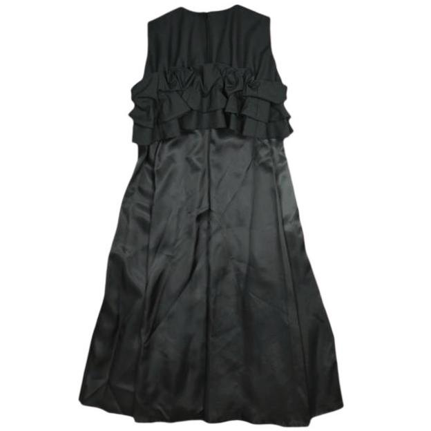 新品 noir kei ninomiya コムデギャルソン 25SS ウール×キュプラツイルワンピース 3O-O010 S 定価105,600円 ノースリーブ フリル ドレス |  | 01