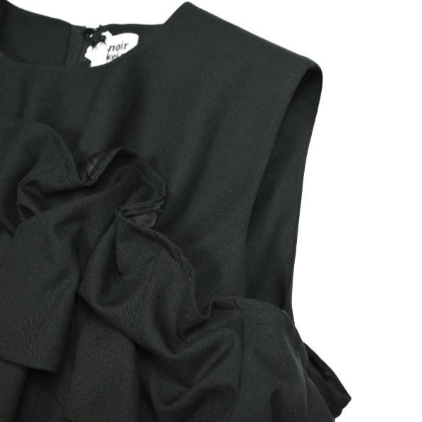 新品 noir kei ninomiya コムデギャルソン 25SS ウール×キュプラツイルワンピース 3O-O010 S 定価105,600円 ノースリーブ フリル ドレス |  | 04
