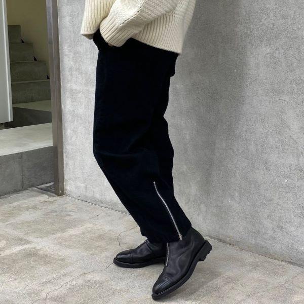 新品 tao COMME des GARCONS タオ コムデギャルソン 24AW 縮絨 裾ジッパー ウールサージイージーパンツ TN-P007 BLACK Tricot 定価57,200円 |  | 02