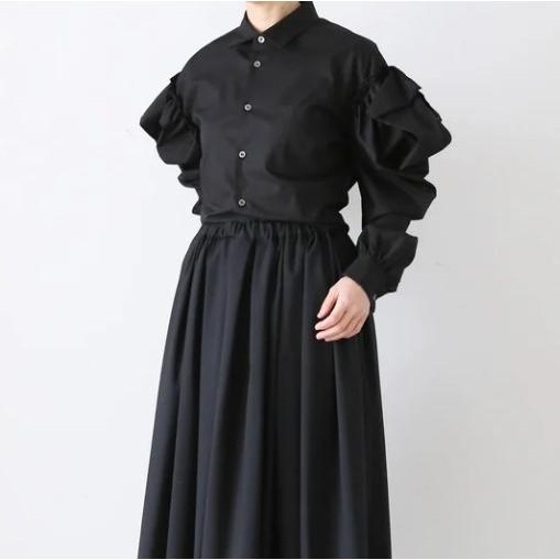 新品 tao COMME des GARCONS タオ コムデギャルソン 25SS 綿ブロード 角衿 長袖ブラウス TO-B007 S BLACK Tricot 定価52,800円 シャツ |  | 02