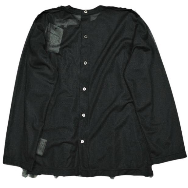 新品 tao COMME des GARCONS タオ コムデギャルソン 25SS チュールトップス TO-T021 M BLACK Tricot 定価42,900円 ティアード ブラウス |  | 01