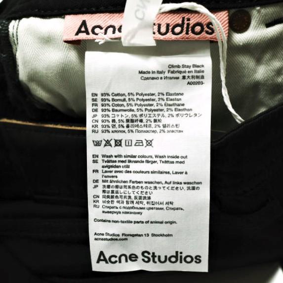 新品 Acne Studios アクネストゥディオズ Climb Stay Black スーパーストレッチ スキニーデニムパンツ 28 ブラック 定価36,300円 ジーンズ |  | 09