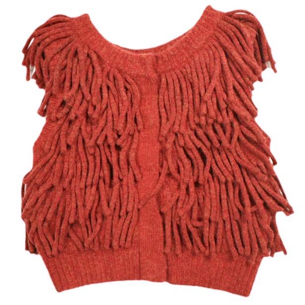 新品 CLANE クラネ 24AW W FACE FRINGE KNIT VEST ダブルフェイスフリンジニットベスト 17106-2082 1 ORANGE セーター 定価28,600円 g25079 | 