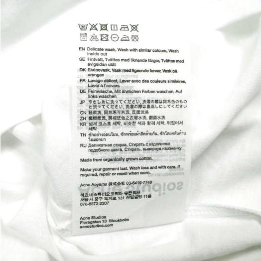 新品 Acne Studios アクネストゥディオズ 25SS ロングスリーブTシャツ レギュラーフィット FN-UX-TSHI000094 L White/Black 定価46,200円 |  | 08