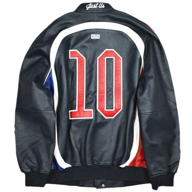 KITH NYC x adidas キスニューヨークシティ アディダス 25SS 別注 Football Bomber Jacket フットボールボンバージャケット JD7941 XL Legend Ink 革ジャン レザー スタジャン ヤマル着用モデル アウター【中古】【KITH NYC × adidas】 KITH NYC x adidas キス アディダス 25SS 別注 Football Bomber Jacket