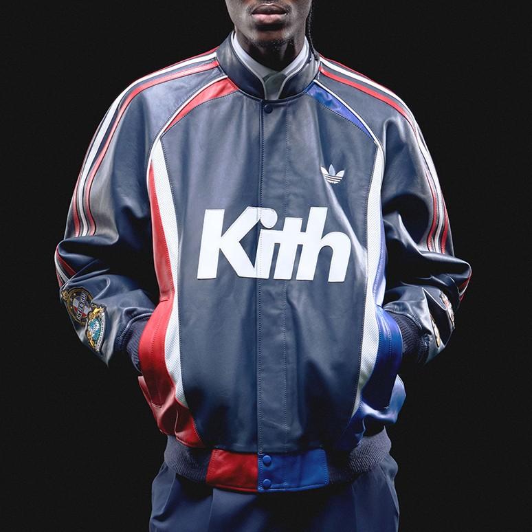 KITH NYC x adidas キスニューヨークシティ アディダス 25SS 別注 Football Bomber Jacket フットボールボンバージャケット JD7941 XL Legend Ink 革ジャン レザー スタジャン ヤマル着用モデル アウター【中古】【KITH NYC × adidas】 KITH NYC x adidas キス アディダス 25SS 別注 Football Bomber Jacket